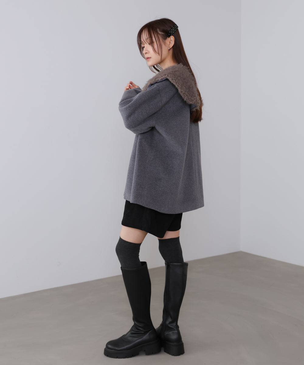 2WAYビッグカラーハーフコート