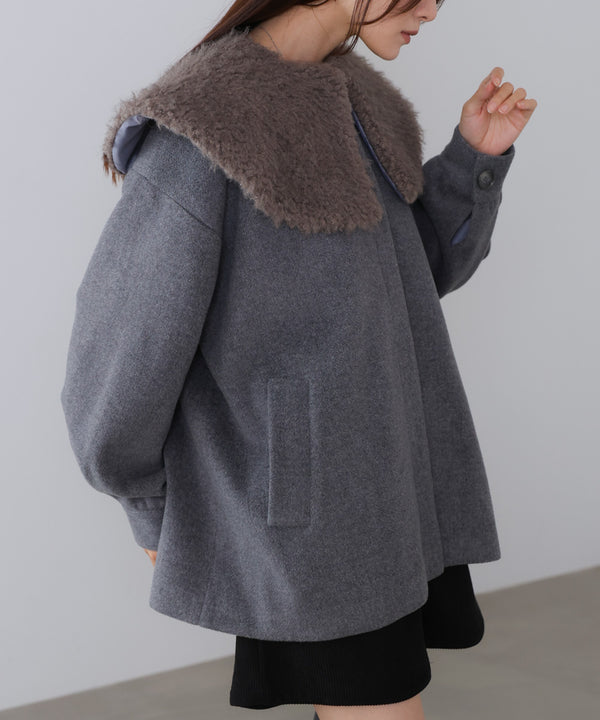 2WAYビッグカラーハーフコート