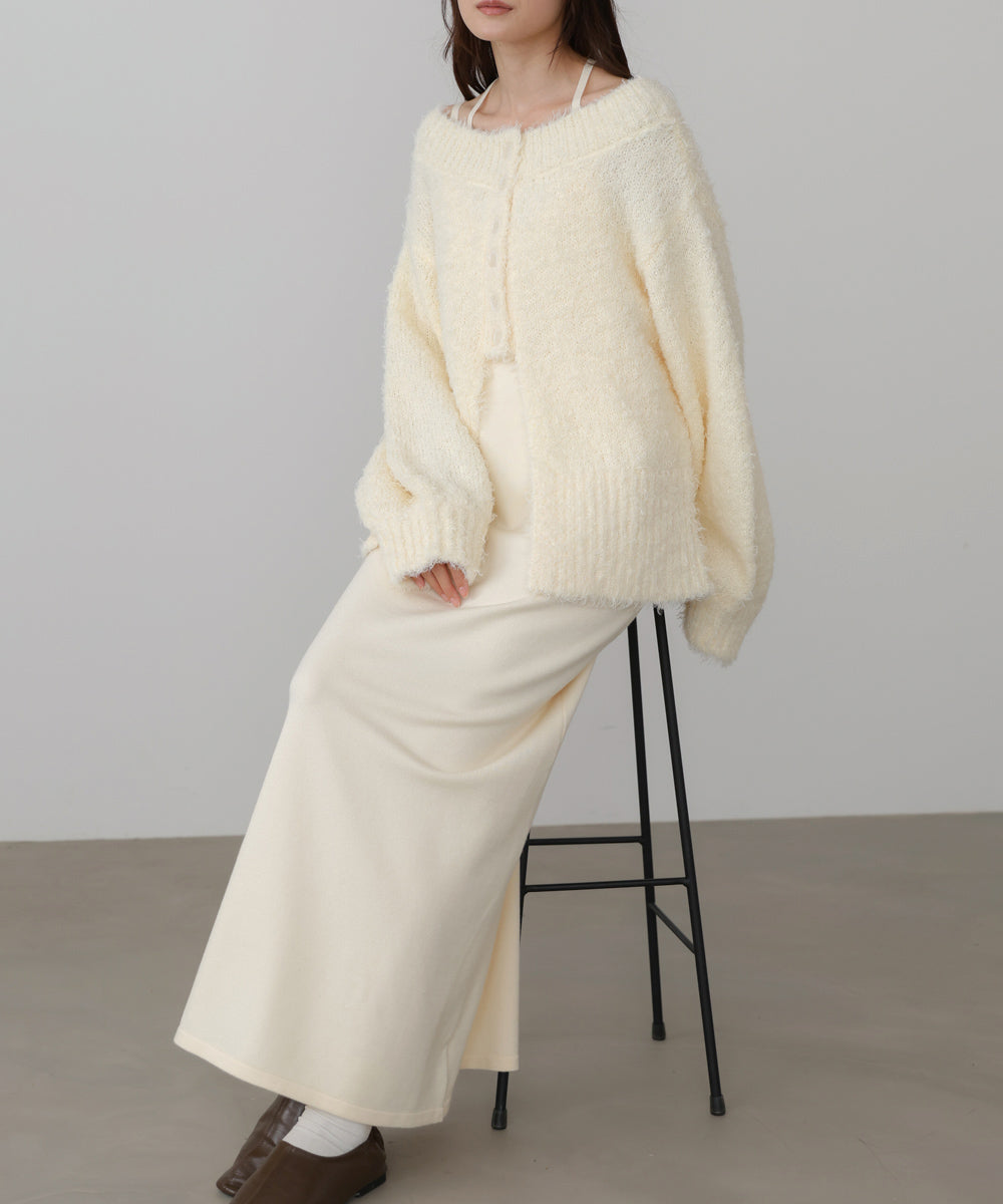 S・Mサイズ展開】前後2WAYニットカーディガン＋ニットキャミワンピース