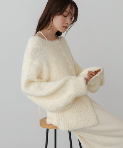 【S・Mサイズ展開】前後2WAYニットカーディガン＋ニットキャミワンピース