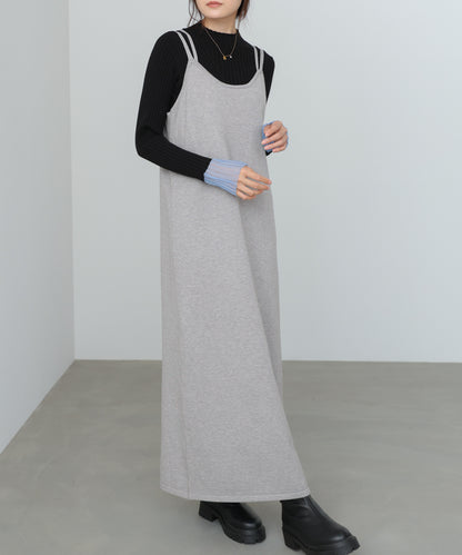 【S・Mサイズ展開】前後2WAYニットカーディガン＋ニットキャミワンピース