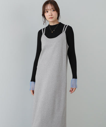 【S・Mサイズ展開】前後2WAYニットカーディガン＋ニットキャミワンピース