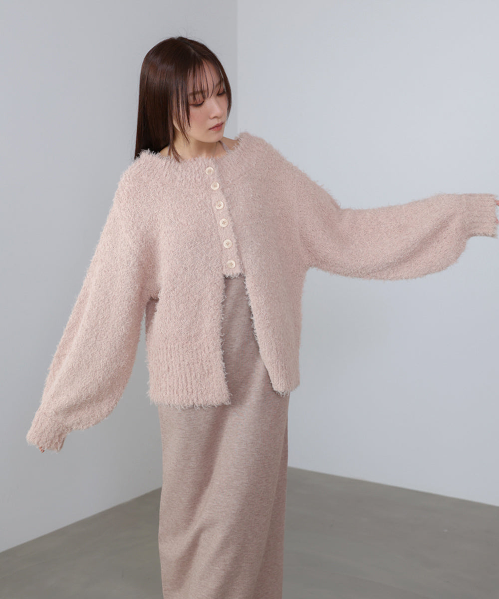 【S・Mサイズ展開】前後2WAYニットカーディガン＋ニットキャミワンピース