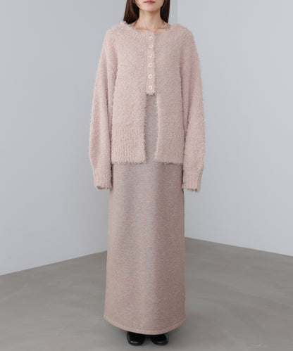 【S・Mサイズ展開】前後2WAYニットカーディガン＋ニットキャミワンピース