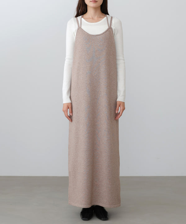 【S・Mサイズ展開】前後2WAYニットカーディガン＋ニットキャミワンピース