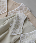 レース衿付きショートニットカーディガン