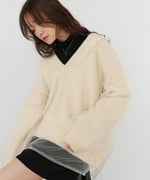 リバーシブルチュールレイヤードニット