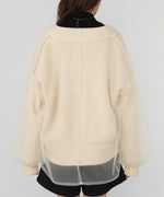 リバーシブルチュールレイヤードニット