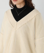 リバーシブルチュールレイヤードニット