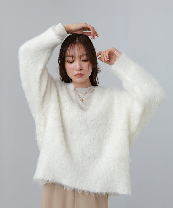 インナーセットキーネックケガキニットトップス