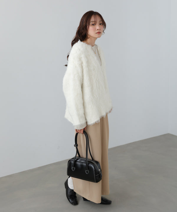 インナーセットキーネックケガキニットトップス