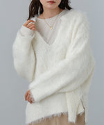 インナーセットキーネックケガキニットトップス