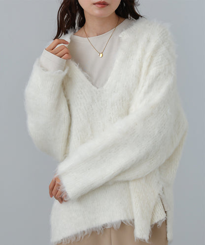 インナーセットキーネックケガキニットトップス