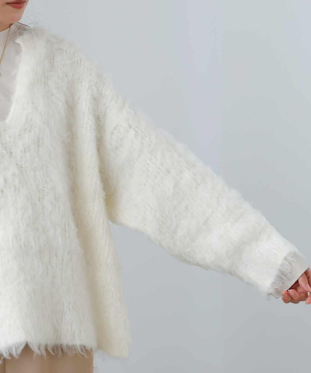 インナーセットキーネックケガキニットトップス