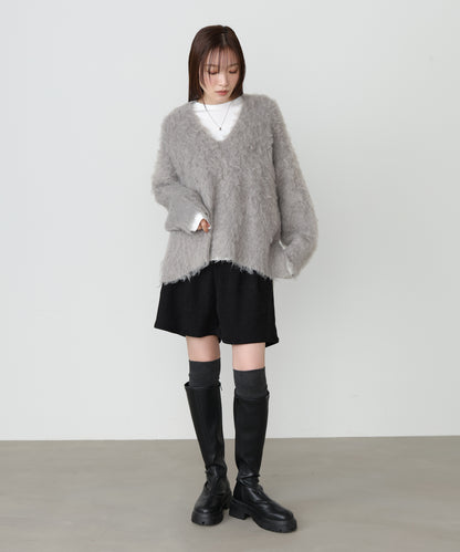 インナーセットキーネックケガキニットトップス