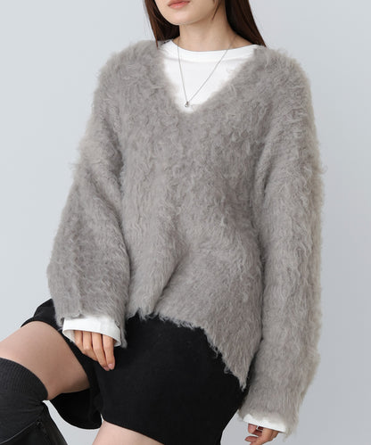 インナーセットキーネックケガキニットトップス