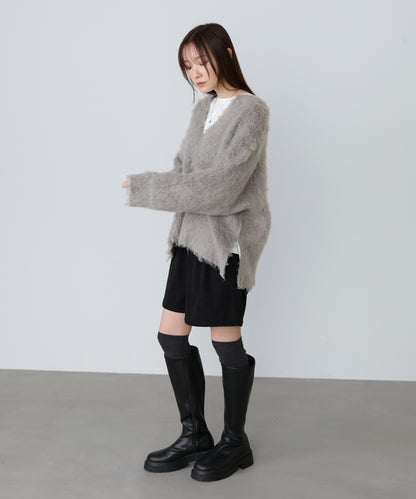 インナーセットキーネックケガキニットトップス