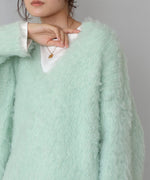 インナーセットキーネックケガキニットトップス