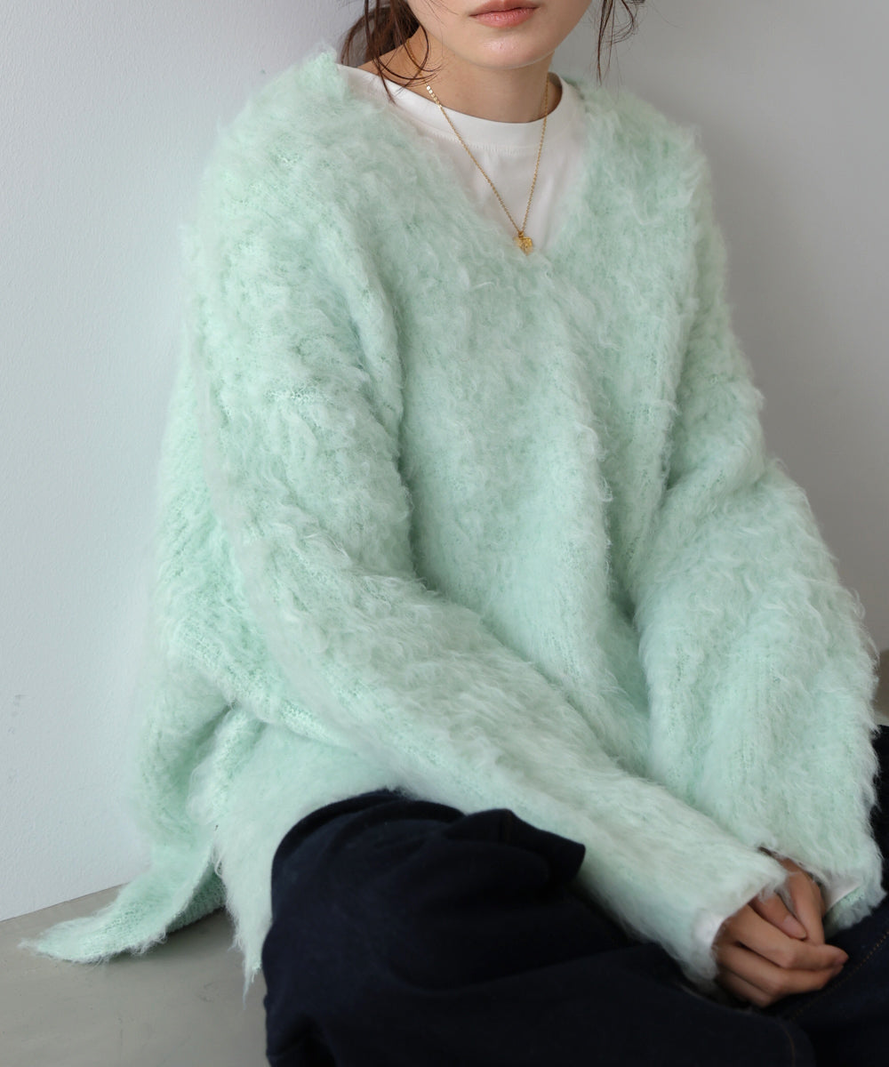 インナーセットキーネックケガキニットトップス