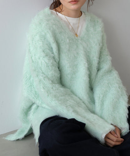 インナーセットキーネックケガキニットトップス