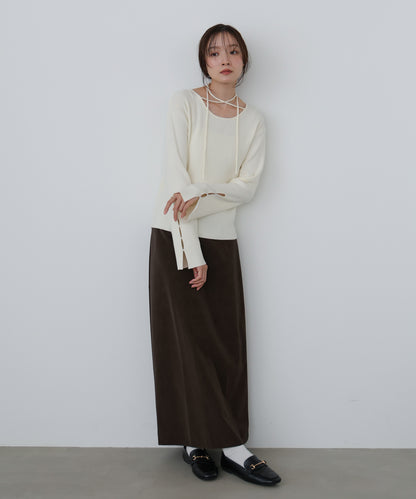 スリットニットトップス