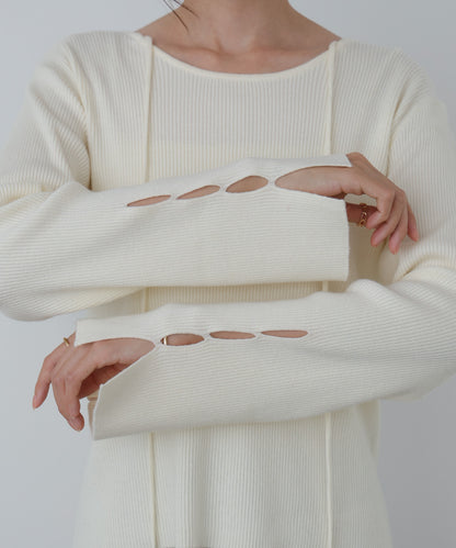 スリットニットトップス