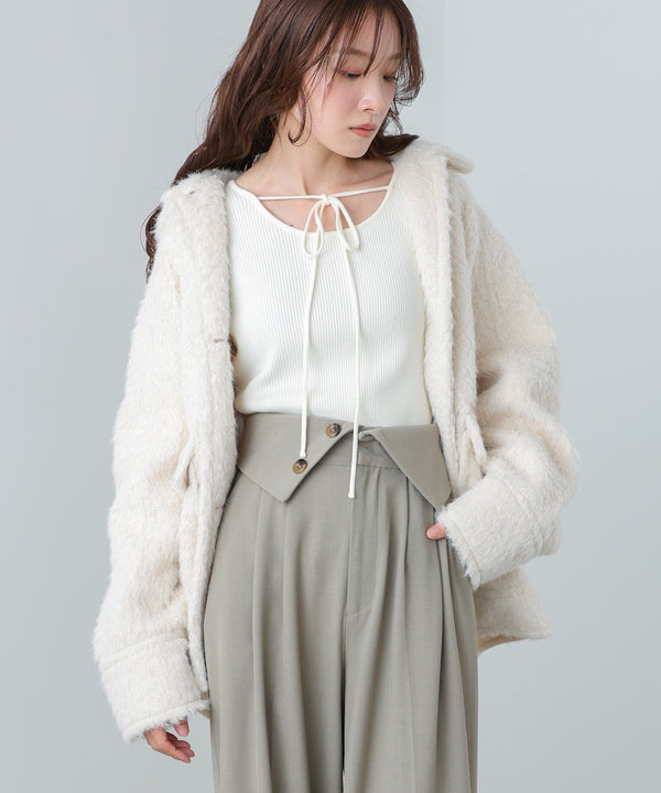 スリットニットトップス