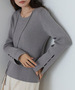 スリットニットトップス