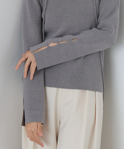 スリットニットトップス