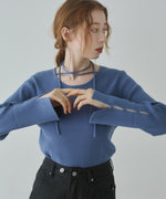 スリットニットトップス