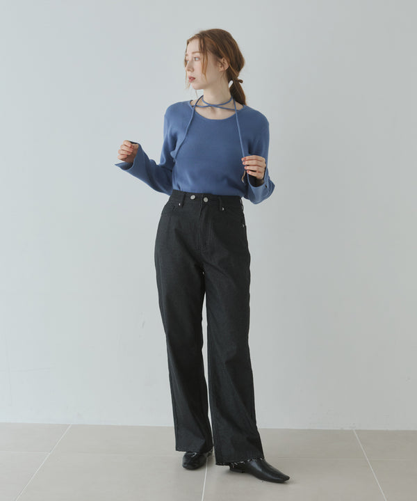 スリットニットトップス