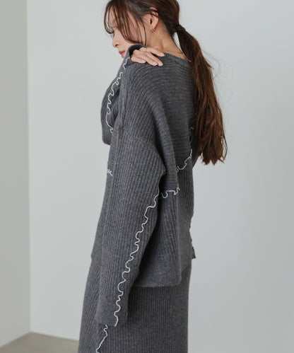 【セットアップ対応】ランダムメロウニットトップス