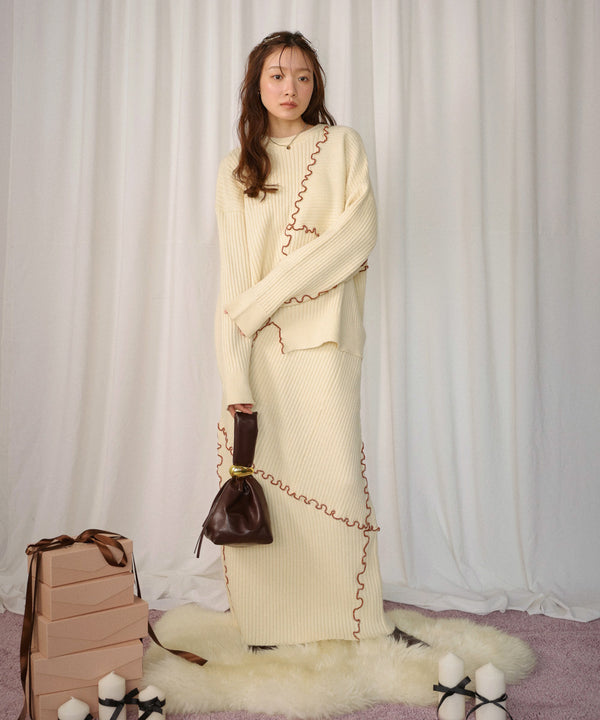 【セットアップ対応】ランダムメロウニットスカート