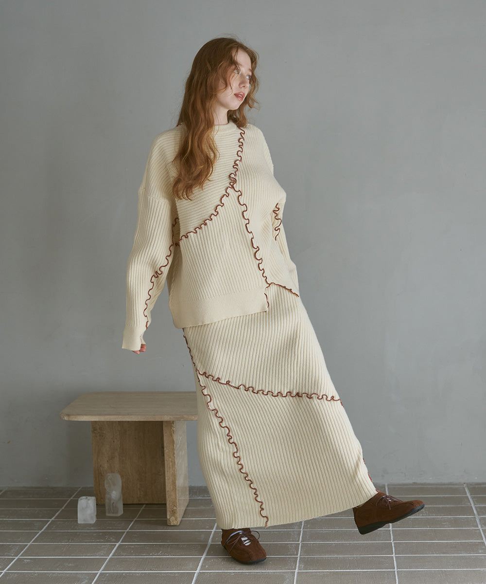 【セットアップ対応】ランダムメロウニットスカート