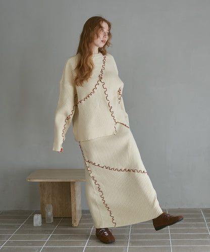 【セットアップ対応】ランダムメロウニットスカート