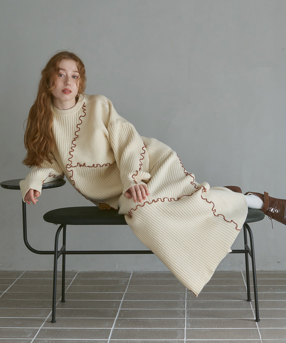 【セットアップ対応】ランダムメロウニットスカート