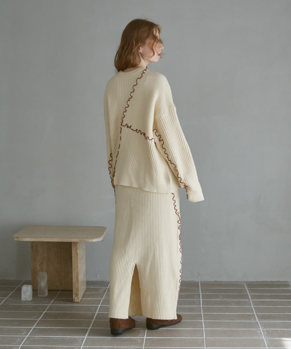 【セットアップ対応】ランダムメロウニットスカート