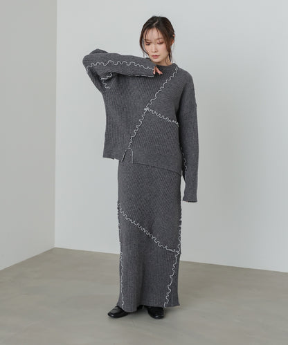 【セットアップ対応】ランダムメロウニットスカート