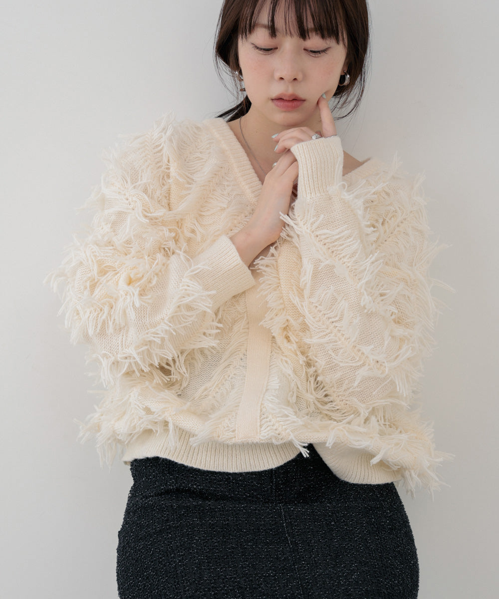 前後2WAYシャギーニットトップス