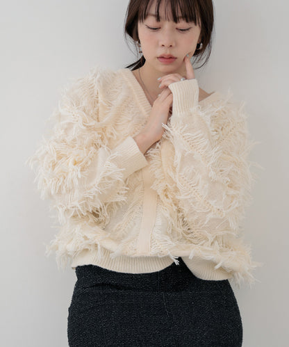 前後2WAYシャギーニットトップス