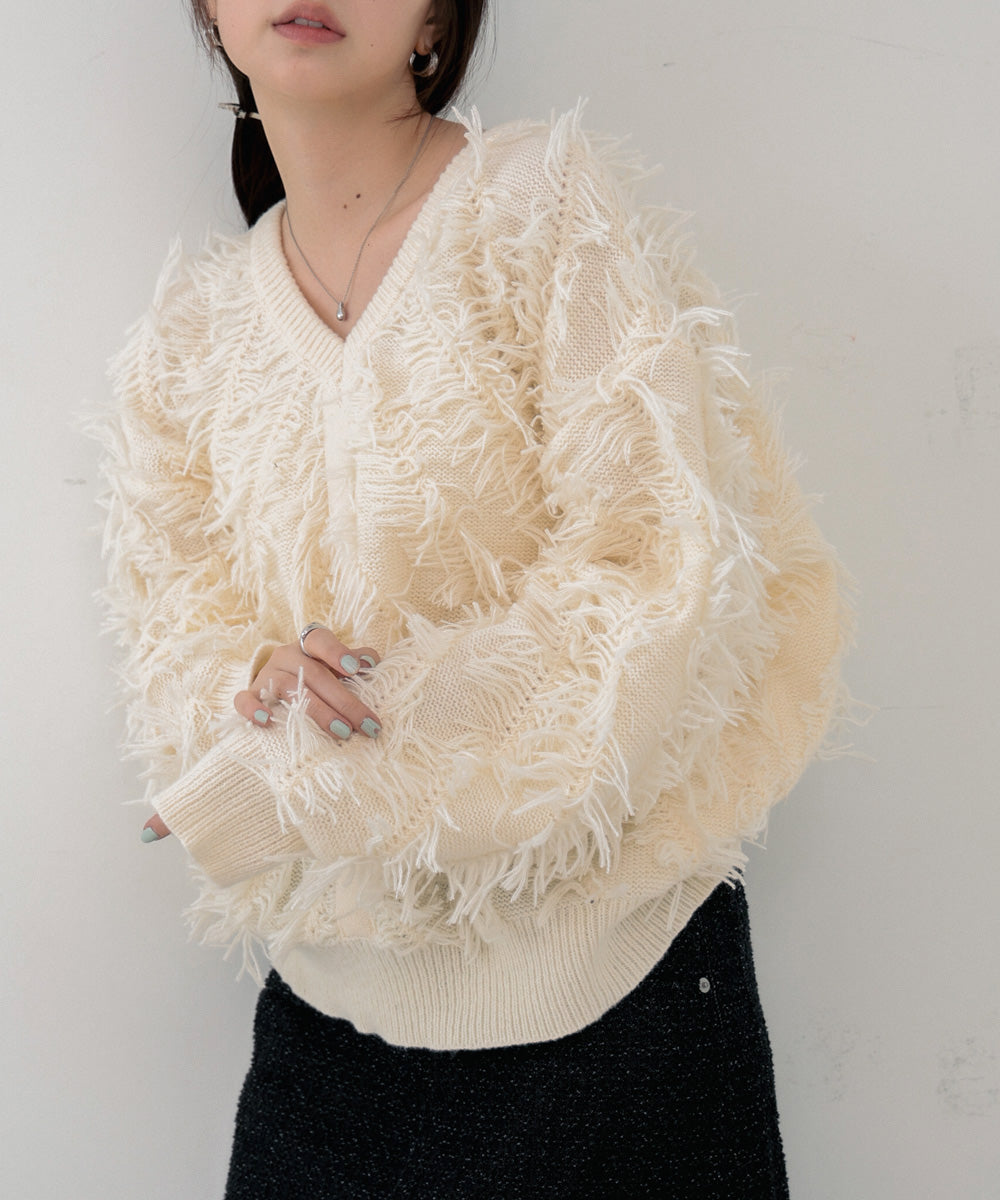 前後2WAYシャギーニットトップス