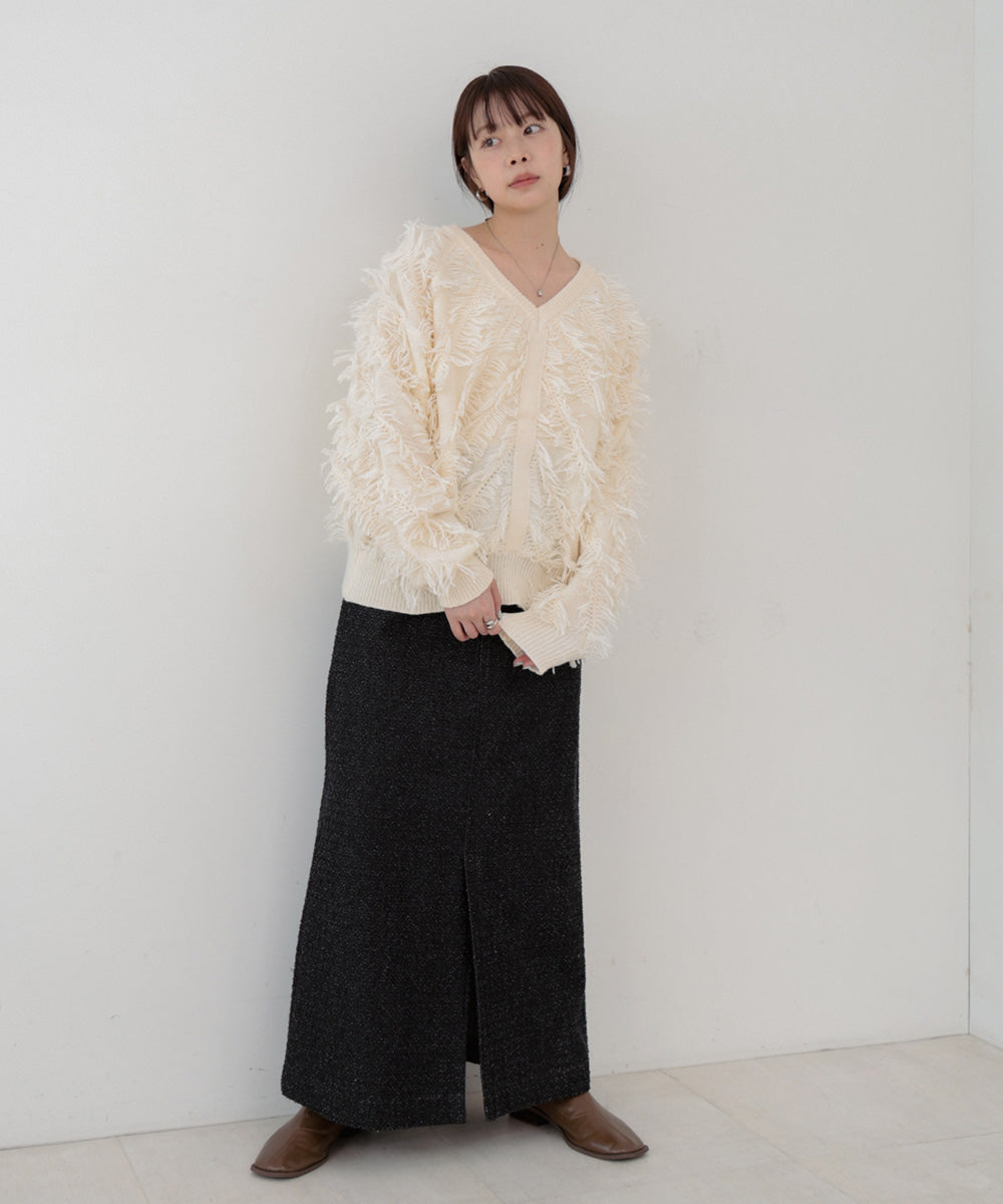 前後2WAYシャギーニットトップス