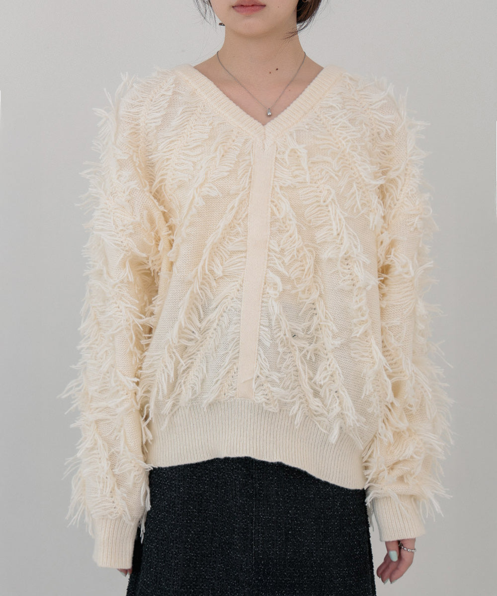 前後2WAYシャギーニットトップス