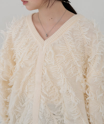 前後2WAYシャギーニットトップス