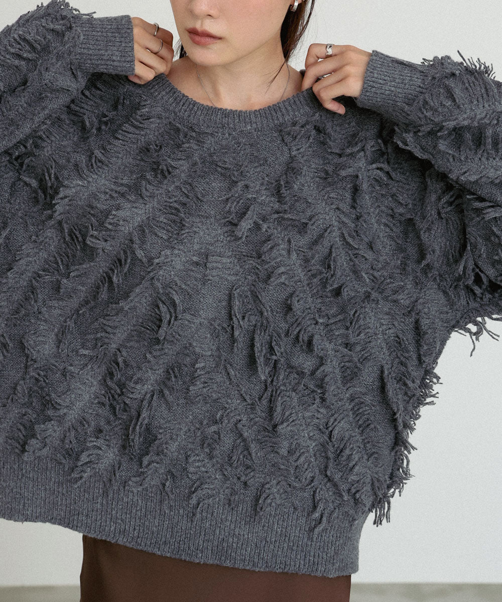 前後2WAYシャギーニットトップス