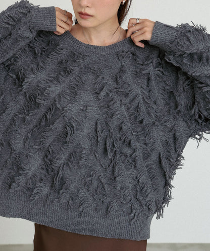 前後2WAYシャギーニットトップス