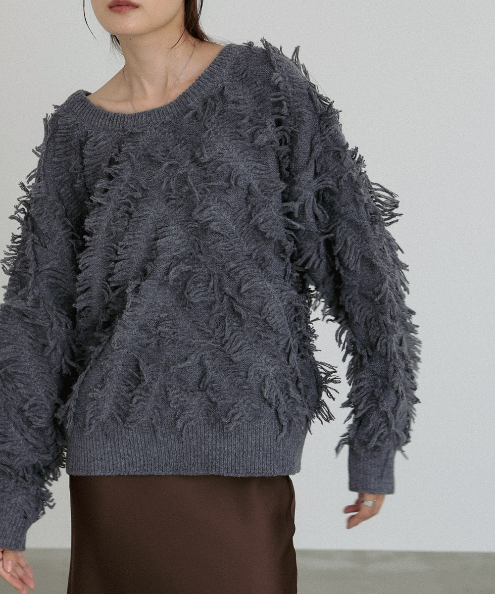 前後2WAYシャギーニットトップス