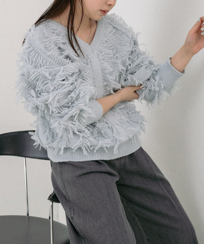 前後2WAYシャギーニットトップス