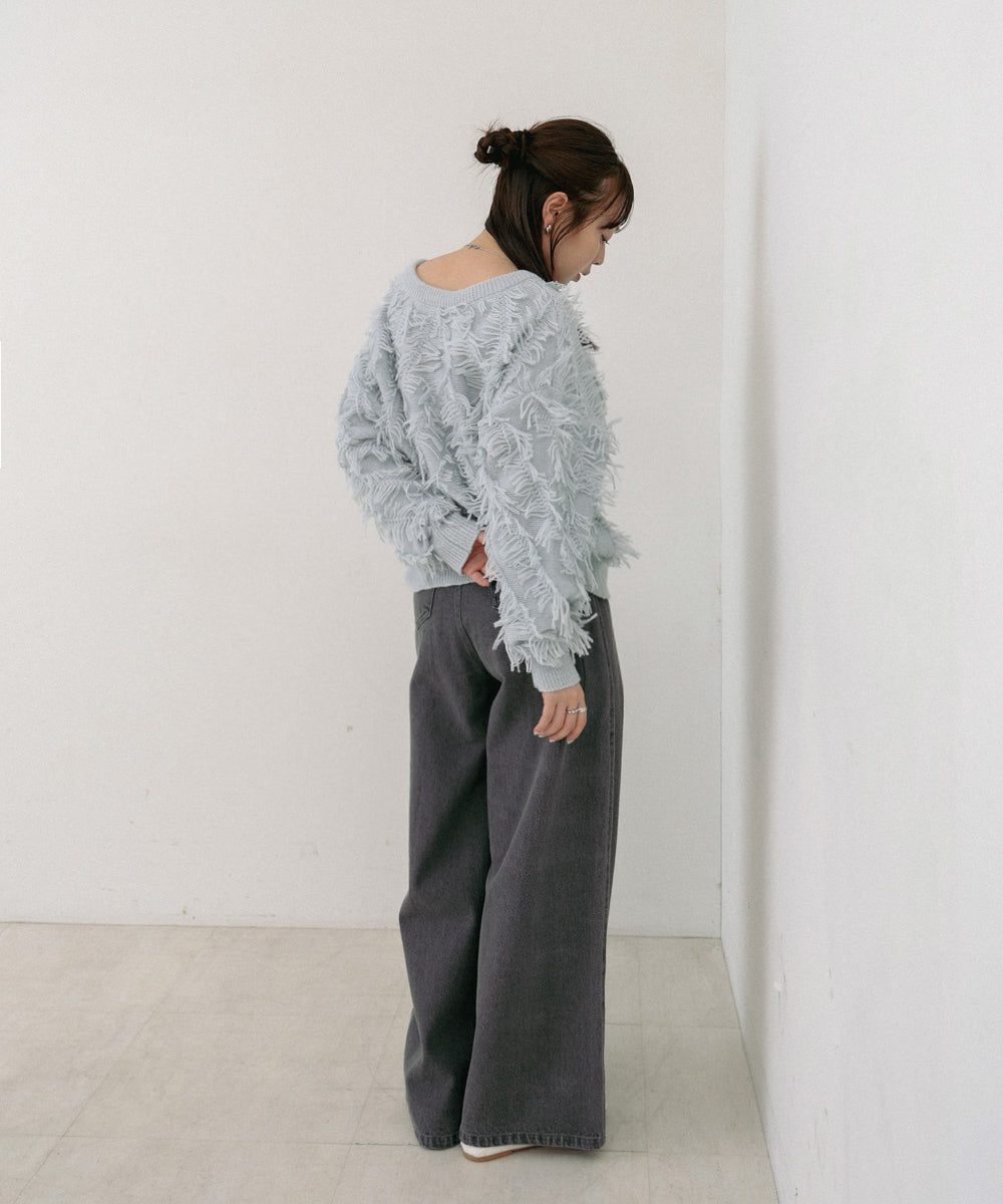 前後2WAYシャギーニットトップス