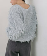 前後2WAYシャギーニットトップス